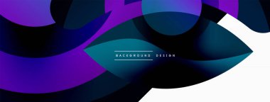 Renkli geometrik şekilli soyut arkaplan. Yuvarlak şekilli, daire ve çizgilerle çok güzel bir arka plan. Geometrik tasarım. Vektör illüstrasyonu