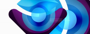 Yaratıcı geometrik duvar kağıdı. Asgari soyut arkaplan. Duvar kağıdı arkaplanı veya iniş sayfası için daire dalga ve yuvarlak şekiller kompozisyon vektör çizimi