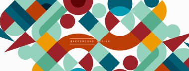 Minimum geometrik soyut arkaplan. Çember kare ve üçgen tasarım. Duvar kağıdı, afiş, arkaplan veya iniş için moda tekno iş şablonu