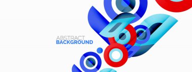 Soyut yuvarlak şekiller arka plan. Minimalist dekorasyon. Çemberleri ve halkaları olan geometrik arkaplan