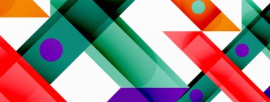 Parlak renkli düz çizgiler geometrik soyut arkaplan. Duvar kağıdı, afiş, arkaplan ya da iniş için üst üste binen çizgiler