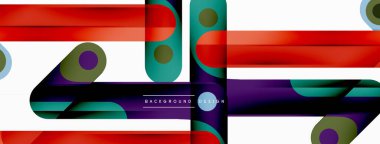 Renkli dinamik kompozisyon. Duvar kağıdı, afiş veya iniş için geometrik yaratıcı arkaplan