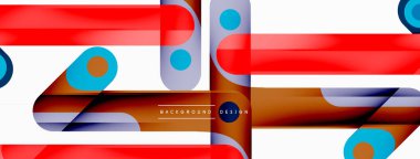 Renkli dinamik kompozisyon. Duvar kağıdı, afiş veya iniş için geometrik yaratıcı arkaplan