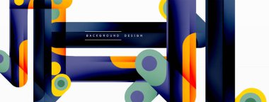 Renkli dinamik kompozisyon. Duvar kağıdı, afiş veya iniş için geometrik yaratıcı arkaplan