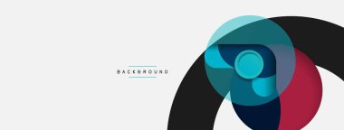 Vektör yuvarlak şekilli daireler minimum geometrik arkaplan. Duvar kağıdı afişi veya iniş sayfası için vektör illüstrasyonu