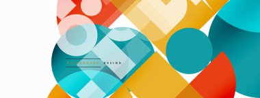 Güzel soyut bir arka plan. Çemberler, üçgen şekiller ve kareler. Duvar kağıdı, pankart, arkaplan veya iniş için en küçük geometrik şablon