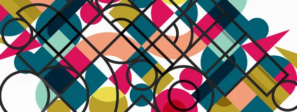 Minimale Geometrische Abstracte Achtergrond Cirkel Vierkant Driehoek Ontwerp Trendy Techno — Stockvector