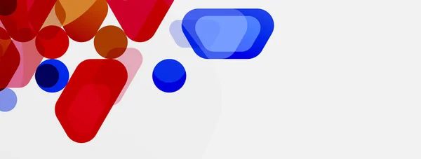 Beyaz Üzerine Renkli Baloncuklar Yuvarlak Geometrik Şekiller Duvar Kağıdı Pankart — Stok Vektör