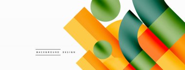 Çember ve kare geometrik arkaplan. Duvar kağıdı, pankart, arkaplan ya da iniş için üçgen ve kareli yuvarlak şekiller