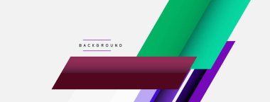 Vektör arkaplanı. Gölge efektli soyut örtüşen renk çizgileri tasarımı. Duvar kağıdı afişi için resim arkaplanı veya iniş sayfası