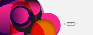 Vektör yuvarlak şekilli daireler minimum geometrik arkaplan. Duvar kağıdı afişi veya iniş sayfası için vektör illüstrasyonu