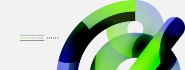 Yuvarlak şekiller daireler ve diğer geometrik şekiller. Duvar kağıdı afişi arkaplan kartı veya iniş sayfası için vektör illüstrasyonu