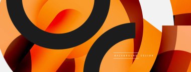 Yuvarlak şekiller daireler ve diğer geometrik şekiller. Duvar kağıdı afişi arkaplan kartı veya iniş sayfası için vektör illüstrasyonu