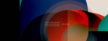 Yuvarlak üçgen çizgileri ve daireleri şekillendirir. Duvar kağıdı afişi arkaplanı veya iniş sayfası için Geometrik vektör çizimi