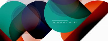 Yuvarlak üçgen çizgileri ve daireleri şekillendirir. Duvar kağıdı afişi arkaplanı veya iniş sayfası için Geometrik vektör çizimi