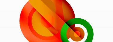 Soyut yuvarlak şekiller arka plan. Minimalist dekorasyon. Çemberleri ve halkaları olan geometrik arkaplan