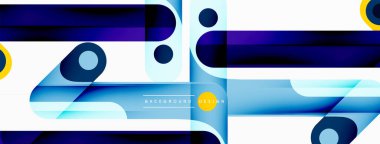 Renkli dinamik kompozisyon. Duvar kağıdı, afiş veya iniş için geometrik yaratıcı arkaplan