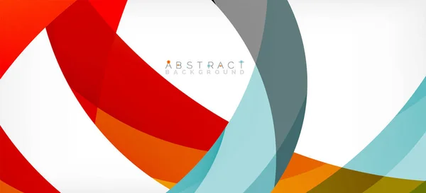 幾何学的抽象的背景 重なり合う色の形で作成された円 ベクトルイラスト バナー ランディングページ — ストックベクタ