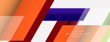 Vektör arkaplanı. Gölge efektli soyut örtüşen renk çizgileri tasarımı. Duvar kağıdı afişi için resim arkaplanı veya iniş sayfası