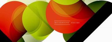 Yuvarlak üçgen çizgileri ve daireleri şekillendirir. Duvar kağıdı afişi arkaplanı veya iniş sayfası için Geometrik vektör çizimi