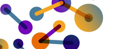 Soyut arkaplan. Yuvarlak noktalar çizgilerle birleşti. Duvar kağıdı, afiş, arkaplan veya iniş için moda tekno iş şablonu