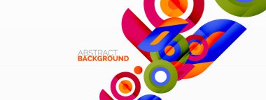 Soyut yuvarlak şekiller arka plan. Minimalist dekorasyon. Çemberleri ve halkaları olan geometrik arkaplan