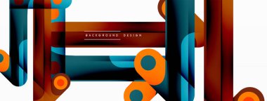 Renkli dinamik kompozisyon. Duvar kağıdı, afiş veya iniş için geometrik yaratıcı arkaplan