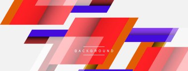 Vektör arkaplanı. Gölge efektli soyut örtüşen renk çizgileri tasarımı. Duvar kağıdı afişi için resim arkaplanı veya iniş sayfası