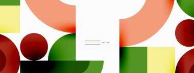 Çember ve kare geometrik arkaplan. Duvar kağıdı, pankart, arkaplan ya da iniş için üçgen ve kareli yuvarlak şekiller