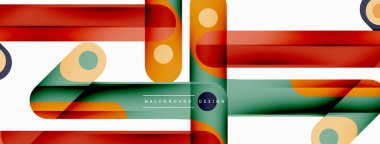 Renkli dinamik kompozisyon. Duvar kağıdı, afiş veya iniş için geometrik yaratıcı arkaplan