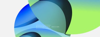 Yaratıcı geometrik duvar kağıdı. Asgari soyut arkaplan. Duvar kağıdı arkaplanı veya iniş sayfası için daire ve dalga kompozisyon vektör çizimi