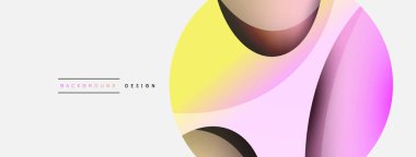 Yaratıcı geometrik duvar kağıdı. Asgari soyut arkaplan. Duvar kağıdı arkaplanı veya iniş sayfası için daire ve dalga kompozisyon vektör çizimi