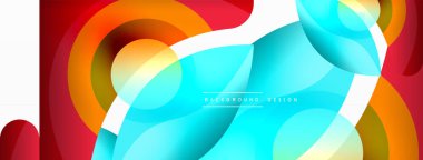 Yaratıcı geometrik duvar kağıdı. Asgari soyut arkaplan. Duvar kağıdı arkaplanı veya iniş sayfası için daire dalga ve yuvarlak şekiller kompozisyon vektör çizimi