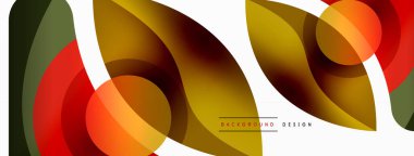 Yaratıcı geometrik duvar kağıdı. Asgari soyut arkaplan. Duvar kağıdı arkaplanı veya iniş sayfası için daire dalga ve yuvarlak şekiller kompozisyon vektör çizimi