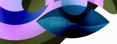 Renkli geometrik şekilli soyut arkaplan. Yuvarlak şekilli, daire ve çizgilerle çok güzel bir arka plan. Geometrik tasarım. Vektör illüstrasyonu