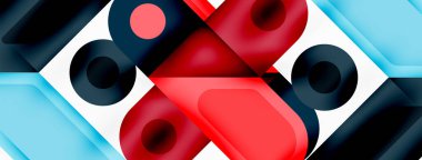 Kare ve daire en az soyut arkaplan. Duvar kağıdı afişi için vektör illüstrasyonu