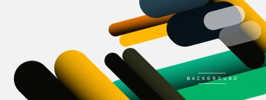 Yuvarlak şekiller ve çizgiler üst üste biniyor. Duvar kağıdı afişi veya iniş sayfası için vektör illüstrasyonu