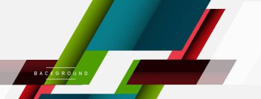 Vektör arkaplanı. Gölge efektli soyut örtüşen renk çizgileri tasarımı. Duvar kağıdı afişi için resim arkaplanı veya iniş sayfası