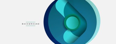 Vektör yuvarlak şekilli daireler minimum geometrik arkaplan. Duvar kağıdı afişi veya iniş sayfası için vektör illüstrasyonu