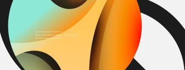 Yaratıcı geometrik duvar kağıdı. Asgari soyut arkaplan. Duvar kağıdı arkaplanı veya iniş sayfası için daire ve dalga kompozisyon vektör çizimi