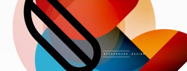 Yuvarlak üçgen çizgileri ve daireleri şekillendirir. Duvar kağıdı afişi arkaplanı veya iniş sayfası için Geometrik vektör çizimi