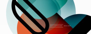 Yuvarlak üçgen çizgileri ve daireleri şekillendirir. Duvar kağıdı afişi arkaplanı veya iniş sayfası için Geometrik vektör çizimi