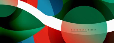 Yaratıcı geometrik duvar kağıdı. Asgari soyut arkaplan. Duvar kağıdı arkaplanı veya iniş sayfası için daire dalga ve yuvarlak şekiller kompozisyon vektör çizimi