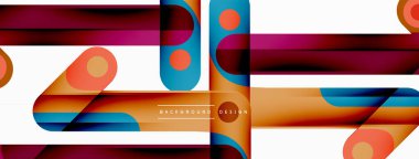 Renkli dinamik kompozisyon. Duvar kağıdı, afiş veya iniş için geometrik yaratıcı arkaplan