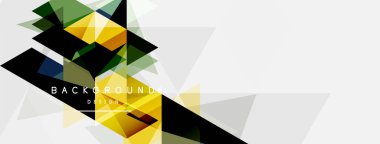 Mozaik üçgenler geometrik arkaplan. Tekno veya iş konsepti, duvar kağıdı, afiş, arkaplan, iniş sayfası deseni