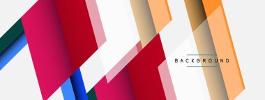 Vektör arkaplanı. Gölge efektli soyut örtüşen renk çizgileri tasarımı. Duvar kağıdı afişi için resim arkaplanı veya iniş sayfası