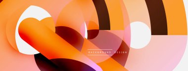 Yuvarlak şekiller daireler ve diğer geometrik şekiller. Duvar kağıdı afişi arkaplan kartı veya iniş sayfası için vektör illüstrasyonu