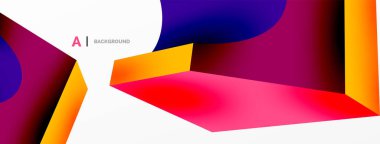 Soyut arkaplan - 3 boyutlu soyut şekil. Yapay zeka teknolojisi, engelleme zinciri, iletişim için duvar kağıdı, 5G, bilim, iş