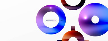 Minimum geometrik soyut arkaplan. Çember, çizgi ve yuvarlak şekiller tasarımı. Duvar kağıdı, afiş, arkaplan veya iniş için moda tekno iş şablonu