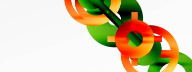 Minimum geometrik soyut arkaplan. Çember, çizgi ve yuvarlak şekiller tasarımı. Duvar kağıdı, afiş, arkaplan veya iniş için moda tekno iş şablonu